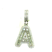 Silver Round Baguette Initials
