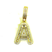 Silver Round Baguette Initials