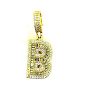 Silver Round Baguette Initials