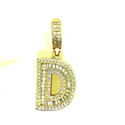 Silver Round Baguette Initials