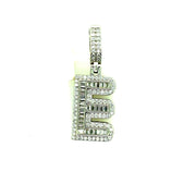 Silver Round Baguette Initials