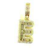 Silver Round Baguette Initials