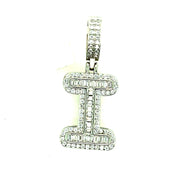 Silver Round Baguette Initials