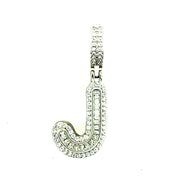 Silver Round Baguette Initials