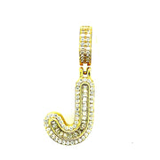 Silver Round Baguette Initials