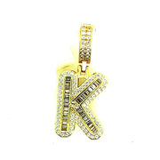 Silver Round Baguette Initials
