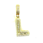 Silver Round Baguette Initials