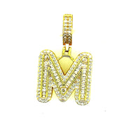Silver Round Baguette Initials