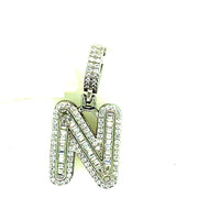 Silver Round Baguette Initials
