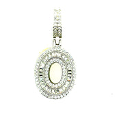 Silver Round Baguette Initials