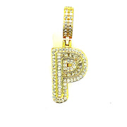 Silver Round Baguette Initials