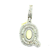 Silver Round Baguette Initials