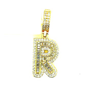 Silver Round Baguette Initials