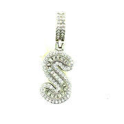 Silver Round Baguette Initials