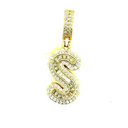 Silver Round Baguette Initials