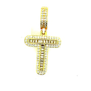 Silver Round Baguette Initials