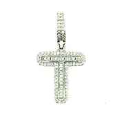 Silver Round Baguette Initials