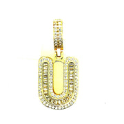 Silver Round Baguette Initials