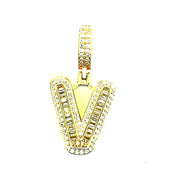 Silver Round Baguette Initials