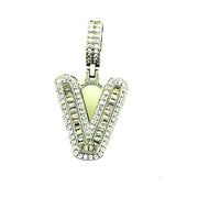 Silver Round Baguette Initials