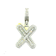 Silver Round Baguette Initials