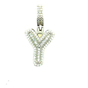 Silver Round Baguette Initials