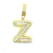 Silver Round Baguette Initials