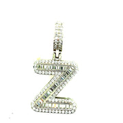 Silver Round Baguette Initials