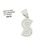 Initial Charm - Letter S Brass Pendant