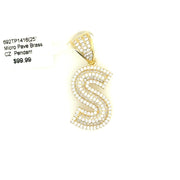Initial Charm - Letter S Brass Pendant