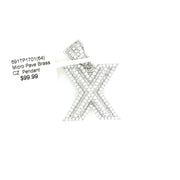 Initial Charm - Letter X Brass Pendant