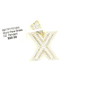 Initial Charm - Letter X Brass Pendant