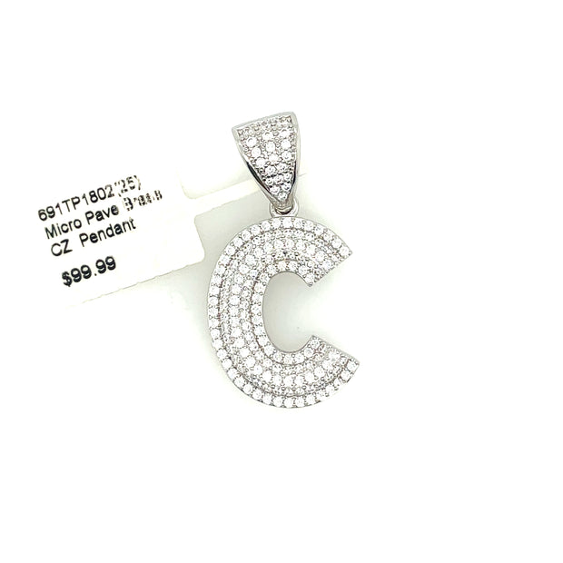 Initial Charm - Letter C Brass Pendant