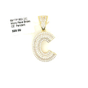 Initial Charm - Letter C Brass Pendant