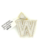 Initial Charm - Letter W Brass Pendant