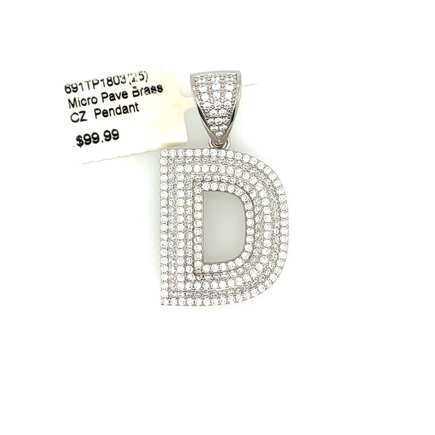 Initial Charm - Letter D Brass Pendant