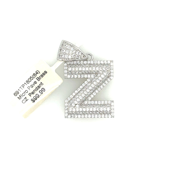 Initial Charm - Letter Z Brass Pendant