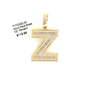 Initial Charm - Letter Z Brass Pendant