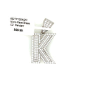 Initial Charm - Letter K Brass Pendant