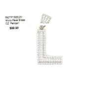 Initial Charm - Letter L Brass Pendant