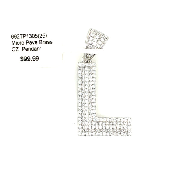 Initial Charm - Letter L Brass Pendant