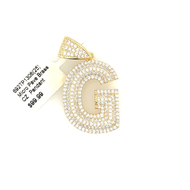 Initial Charm - Letter G Brass Pendant