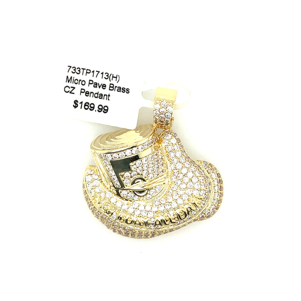 Holding Money Roll Brass Pendant