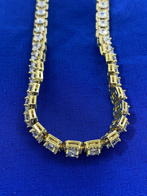 Square CZ Brass Chains