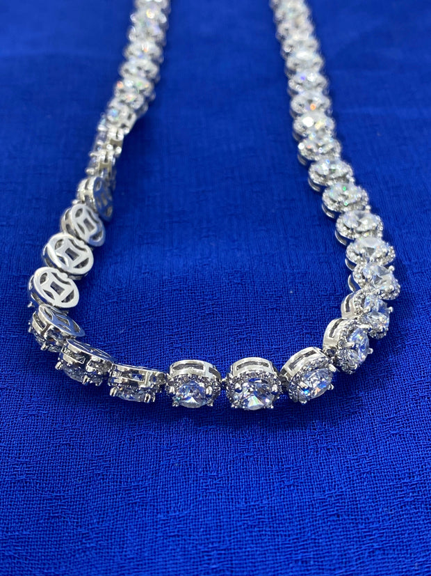Round CZ Brass Chains