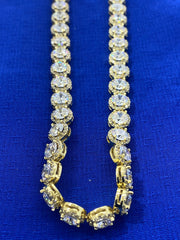 Round CZ Brass Chains