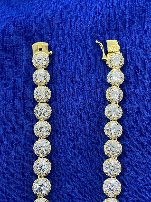Round CZ Brass Chains
