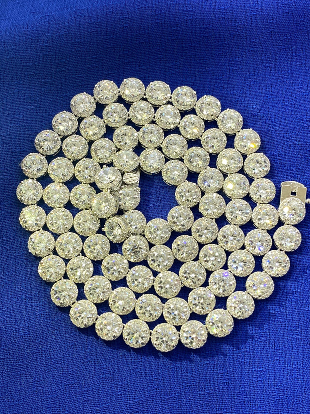 Round CZ Brass Chains