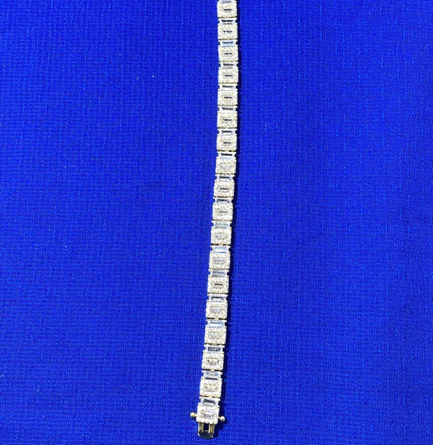 Square Baguette Silver Bracelet