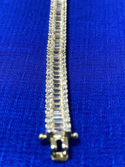 Baguette Plus Stone Silver Bracelet